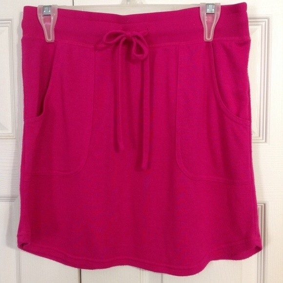 BALANCE COLLECTION Size Small Weekend Skirt Rhubarb Pink Drawstring Waistband - Picture 2 of 8